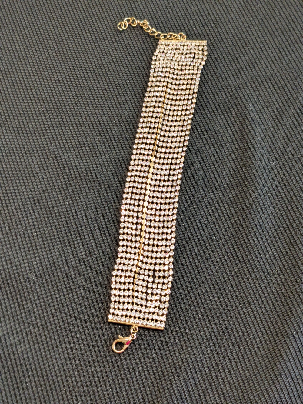 B#4:  Gold Multi-Row Crystal Bracelet - Women Jewelry